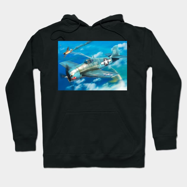 F6F3 Hellcat Patrol Hoodie by Aircraft.Lover